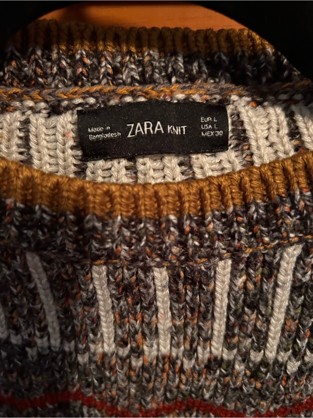 Zara Multicolor Patterned Sweater Small - Picture 2 of 3